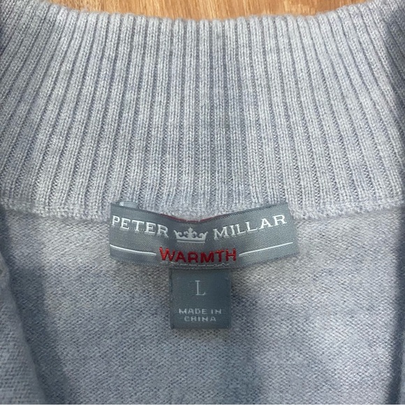 Peter Millar Womens Merino Wool Quarter-Zip Pullover Sweater Size Large Gray - Picture 8 of 10